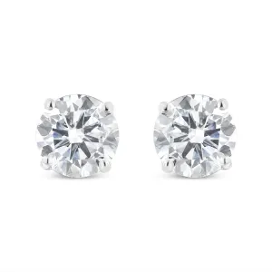 14k White Gold Solitaire Diamond Stud Earrings (1.5 cttw, H-I Color, SI1-SI2 Clarity)