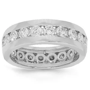 14K White Solid Gold Womens Diamond Eternity Ring Band 1.75 Ctw