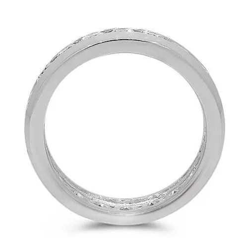14K White Solid Gold Womens Diamond Eternity Ring Band 1.75 Ctw