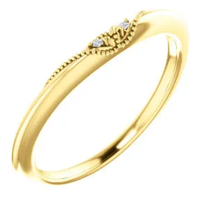 14K Yellow .01 CTW Diamond Matching Band