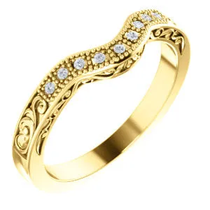 14K Yellow .05 CTW Diamond Matching Band