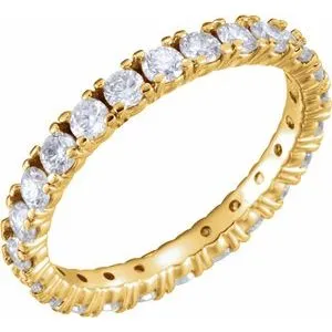 14K Yellow 1 1/3 CTW Diamond Eternity Band Size 4.5