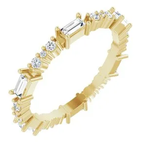 14K Yellow 1/2 CTW Natural Diamond Eternity Band Size 6