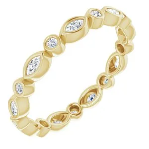 14K Yellow 1/3 CTW Diamond Eternity Band Size 7