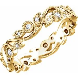 14K Yellow 1/4 CTW Diamond Eternity Band Size 5