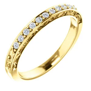 14K Yellow 1/6 CTW Diamond Matching Band