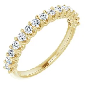 14K Yellow 2 mm Round 1/2 CTW Diamond Anniversary Band