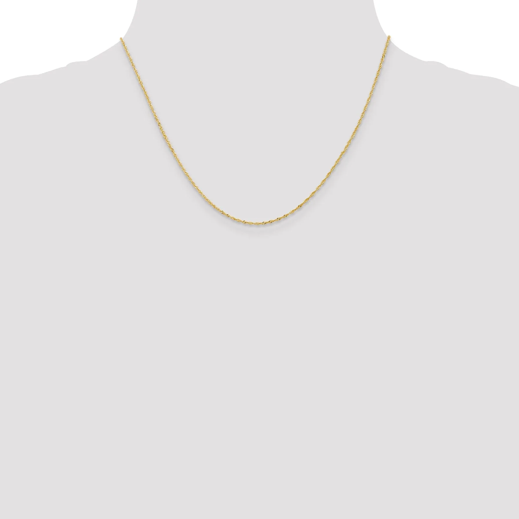 14k Yellow Gold 1 mm Light Singapore Chain