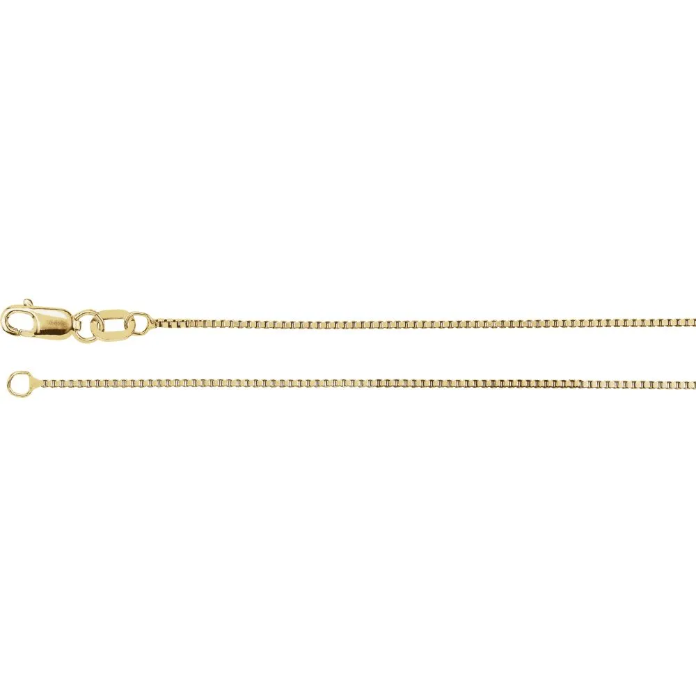 14k Yellow Gold .75mm Box 7" Chain