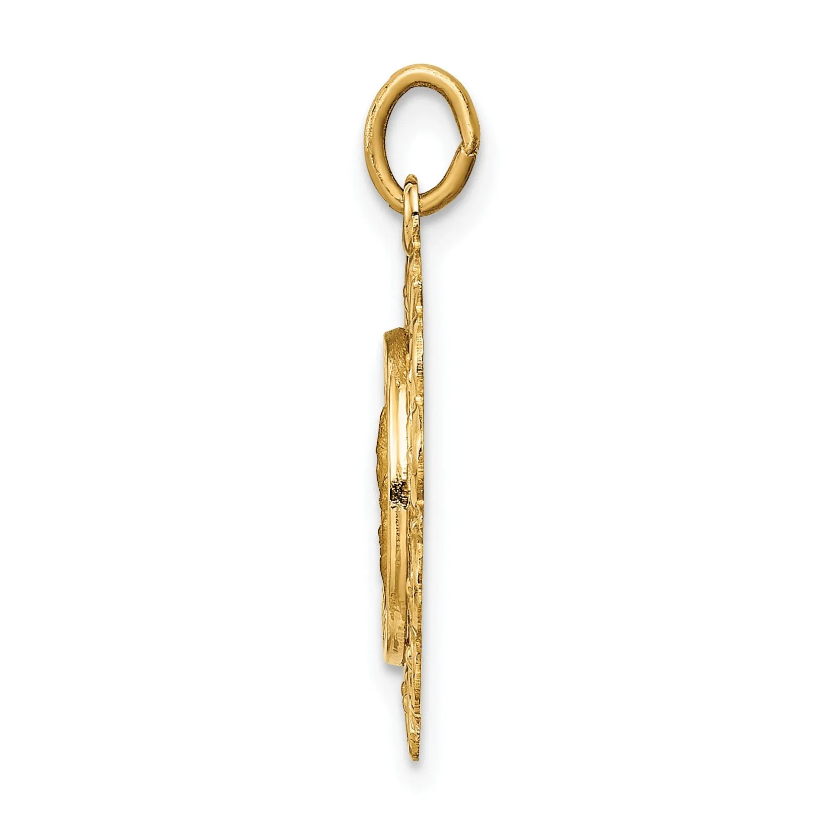 14k Yellow Gold Matka Boska Medal Pendant