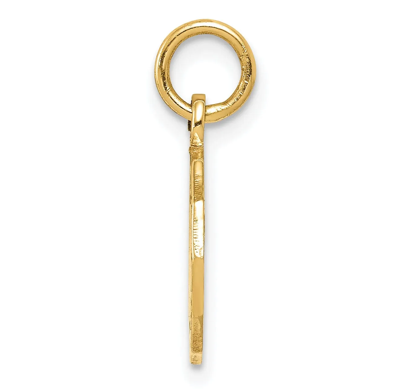 14k Yellow Gold Texture Polished Finish Baptism Charm Pendant