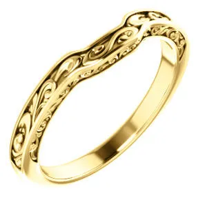 14K Yellow Sculptural-Inspired Matching Band