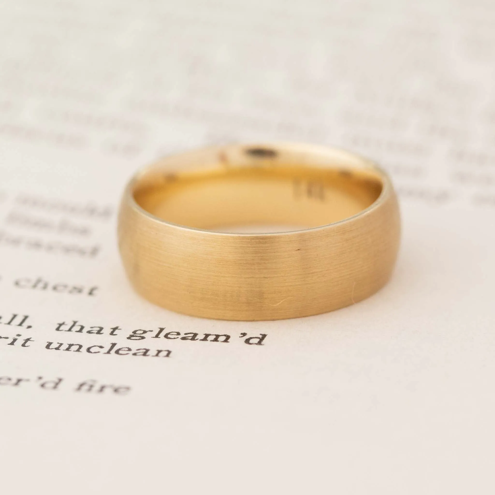 14kt Brushed Wedding Band