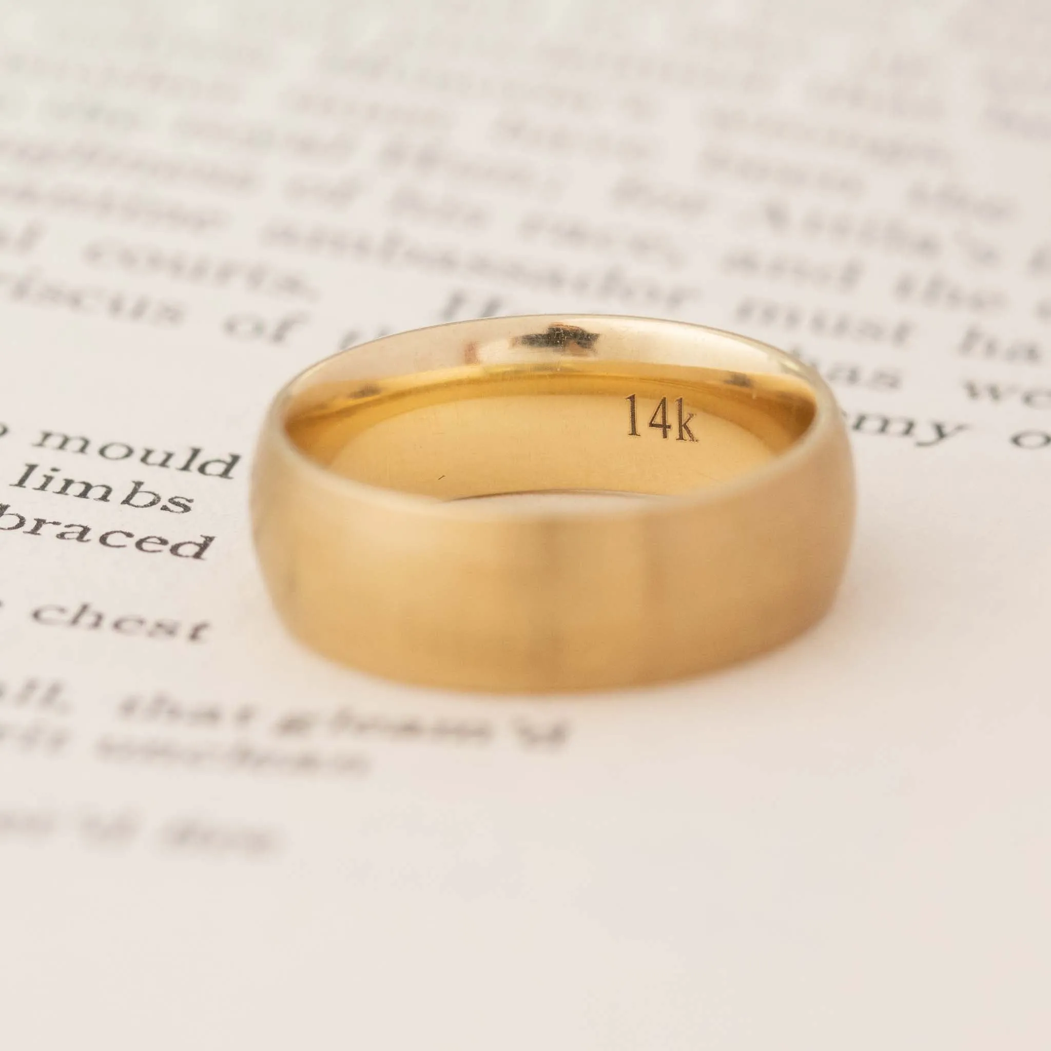 14kt Brushed Wedding Band