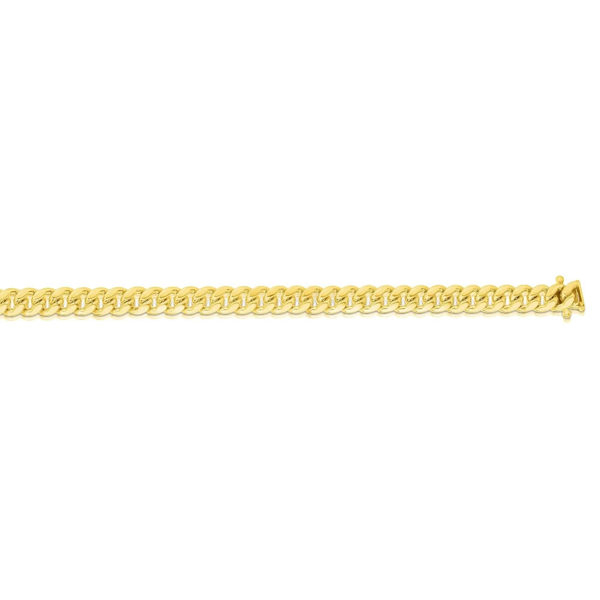14kt Gold 8.5 inches Yellow Finish 6.1mm New Miami Cuban Bracelet with Box Clasp
