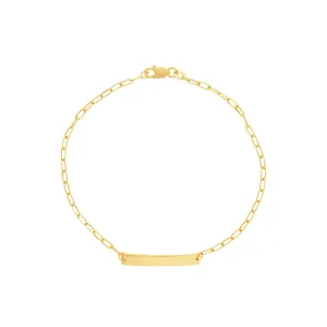 14kt Yellow Gold Children's Engravable ID Bracelet