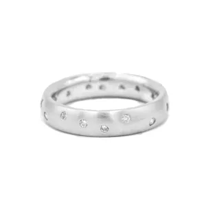 14kw Scatter Flush Diamond Band