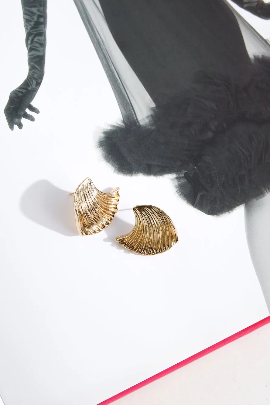 18k Gold Plated Graphics Earrings Gold