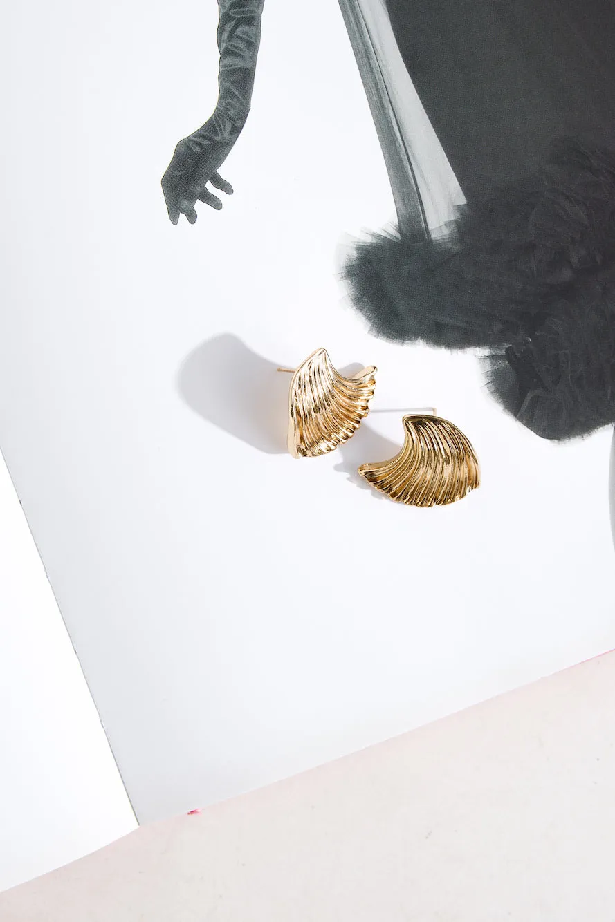 18k Gold Plated Graphics Earrings Gold
