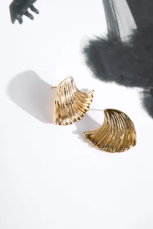 18k Gold Plated Graphics Earrings Gold