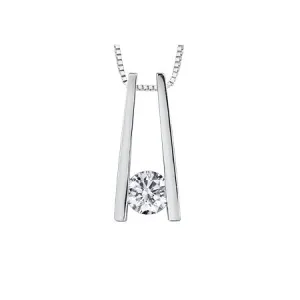 18K White Gold (0.15ct - 0.30ct) Maple Leaf Canadian Diamond Floating Pendant 0.15 ct