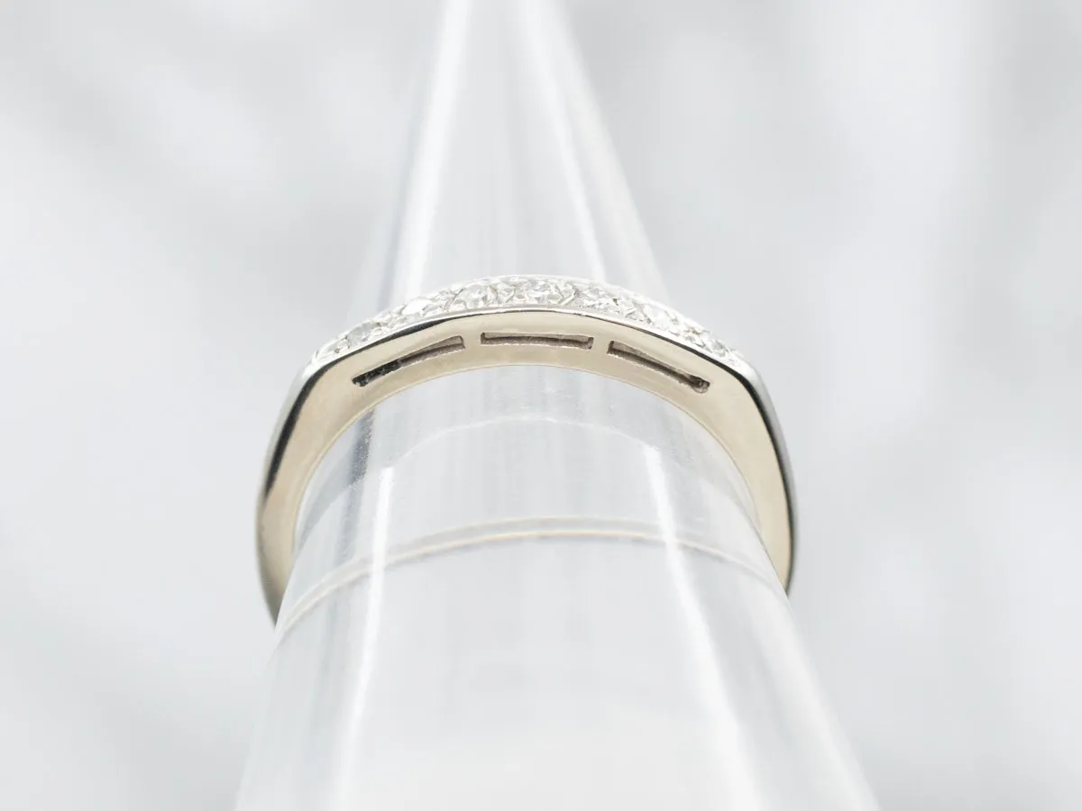 1950s White Gold Diamond Band