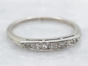 1950s White Gold Diamond Band