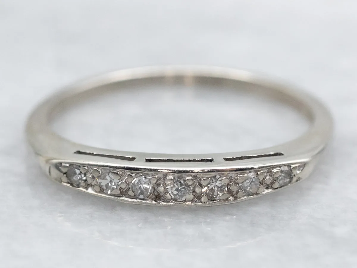 1950s White Gold Diamond Band
