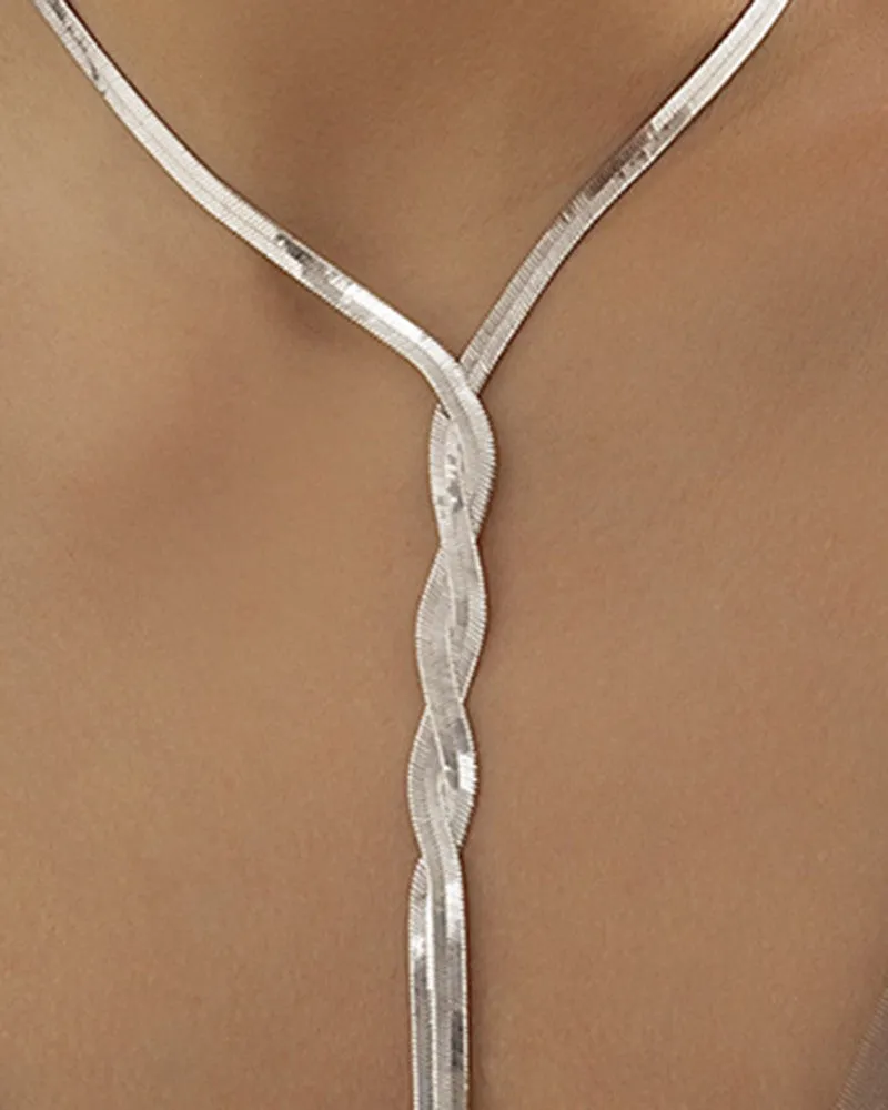 1pc Snake Herringbone Tassel Minimalist Necklace