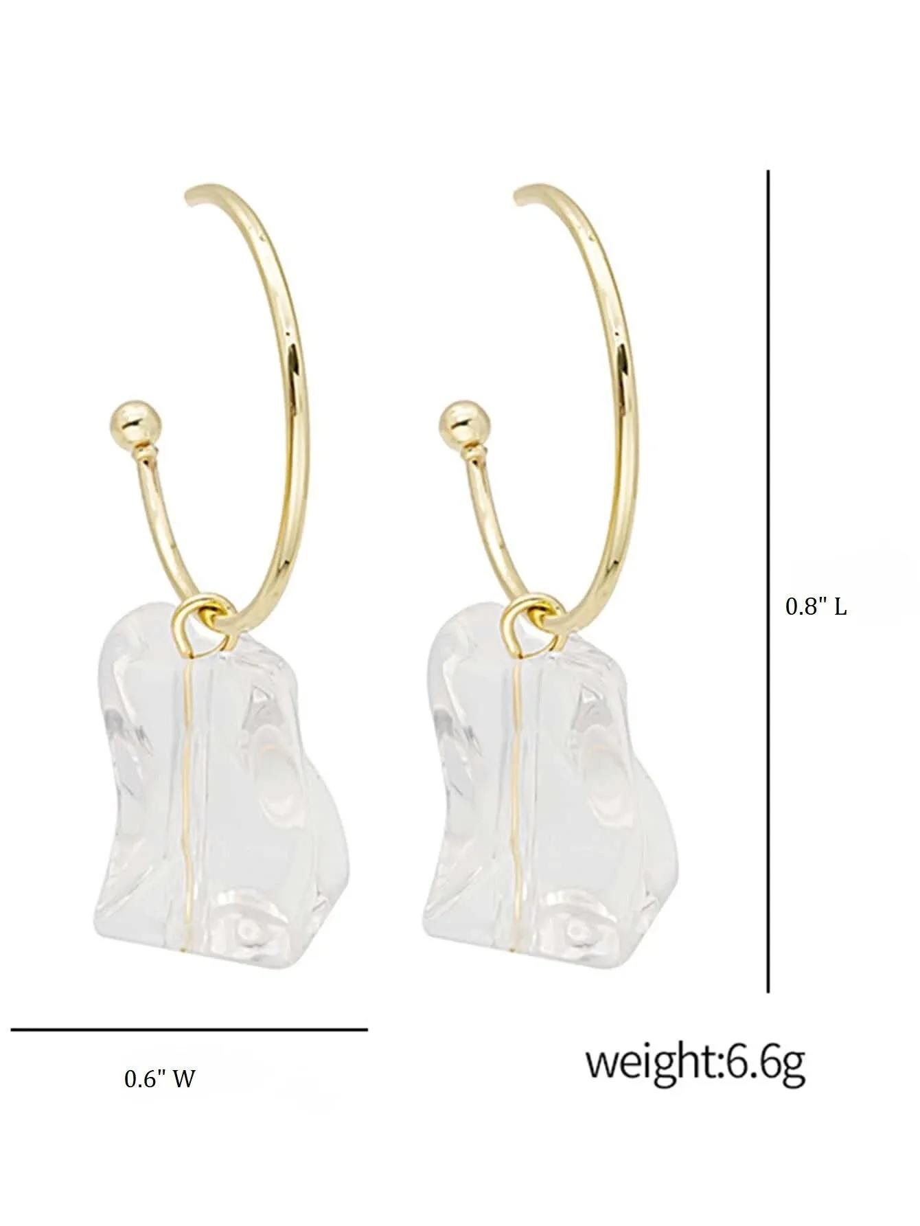 2 PC Natural Quartz Gem Necklace and Bracelet Two Piece Jewelry Set, Ice Cube Statement Earrings