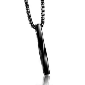 2021 New Silver Color Men Spiral Necklace Stainless Steel Rectangle Minimalist Simple Personality Hip Hop Ins Men's pendant boys