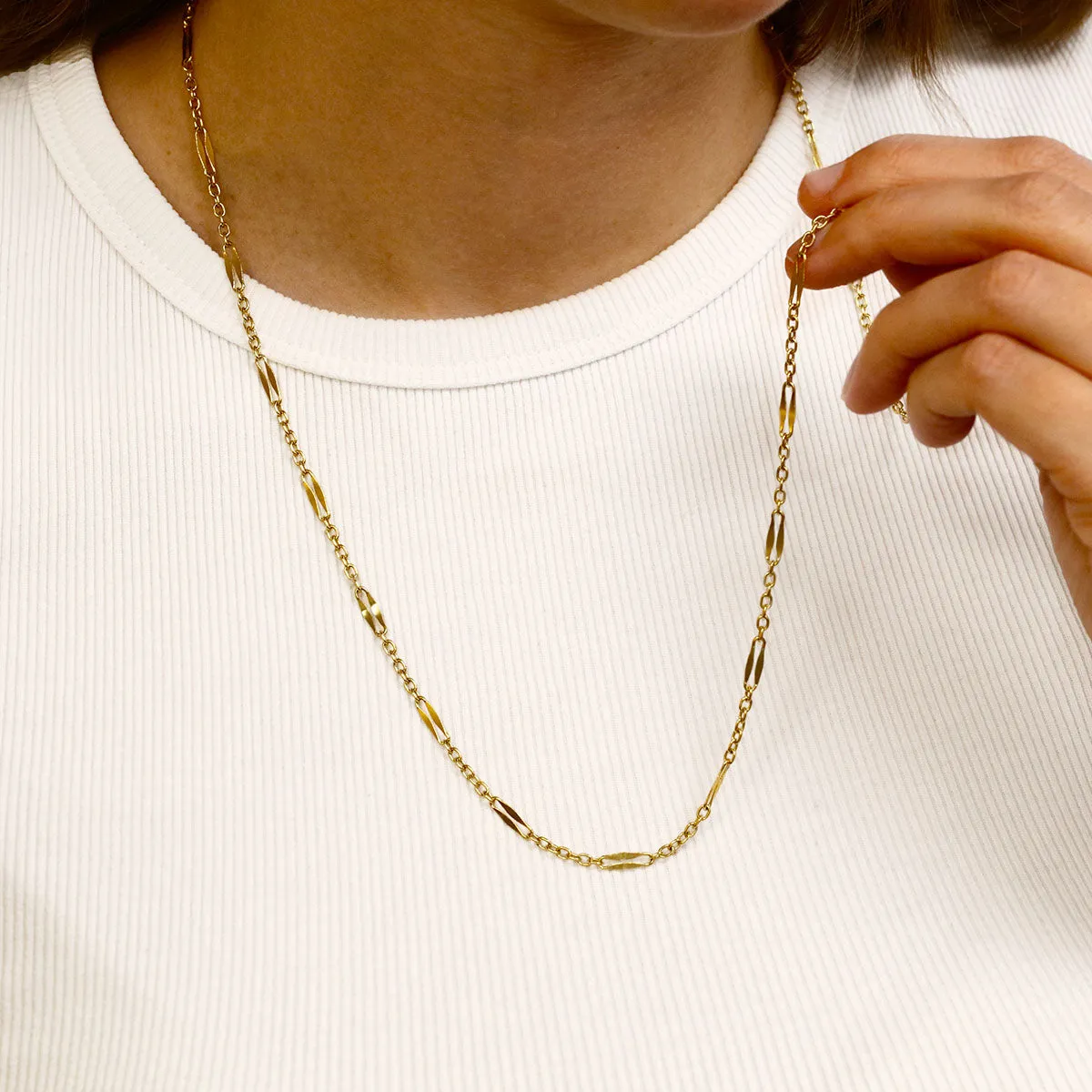 26" Fancy Link Necklace | Pre-Loved | 18K Yellow Gold