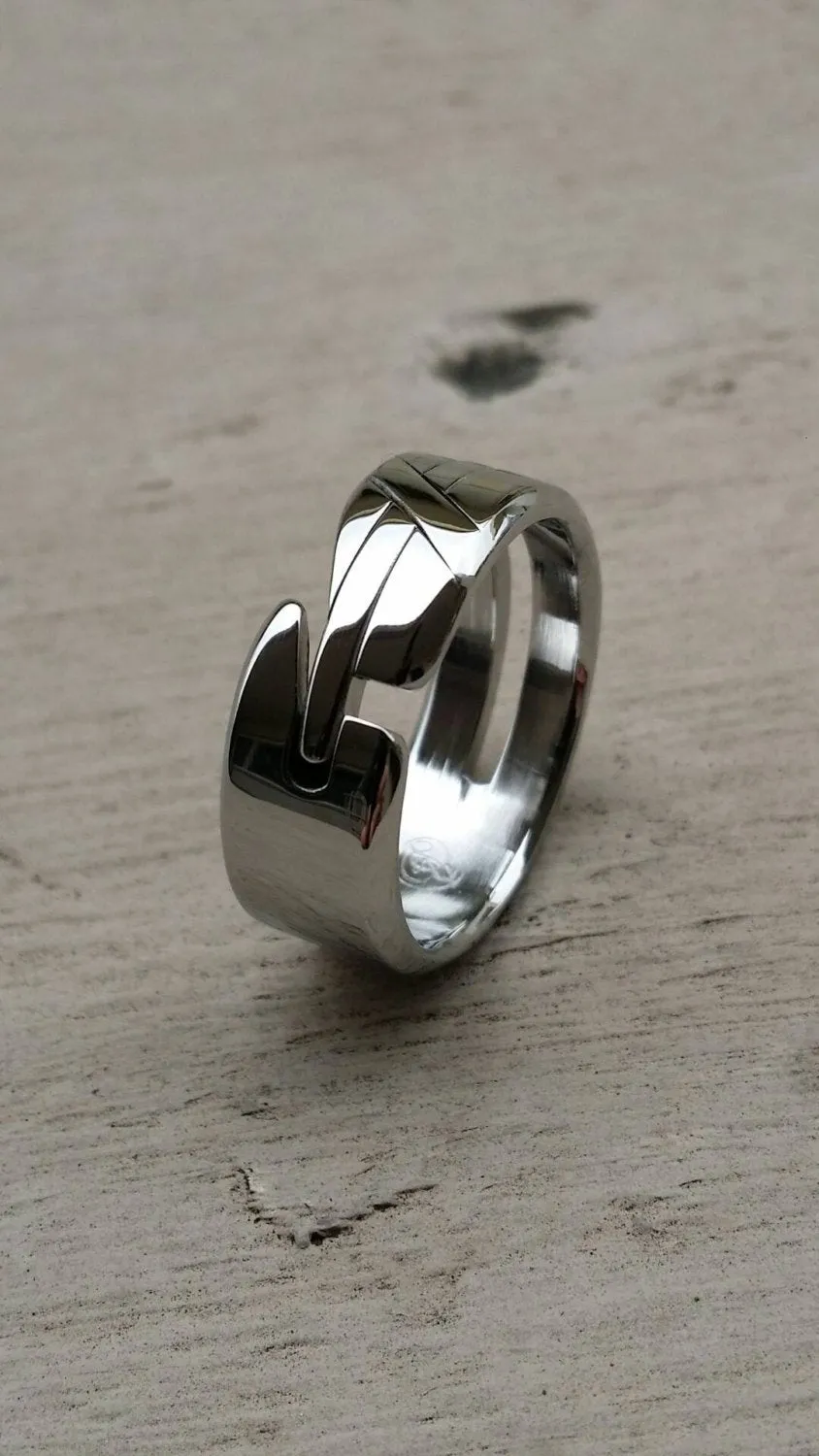 27 "LOAM" handmade stainless steel ring (not casted) hypoallergenic ring, cross ring