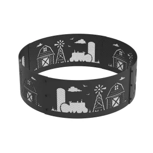 36 in. Round x 12 in. High Farm Decorative Steel Fire Ring