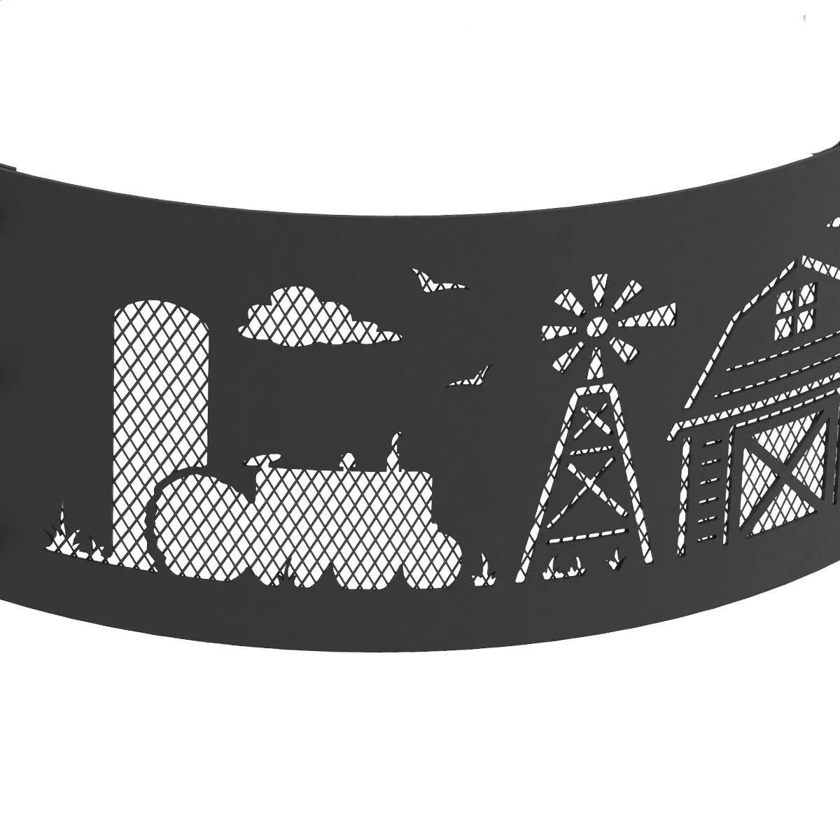 36 in. Round x 12 in. High Farm Decorative Steel Fire Ring
