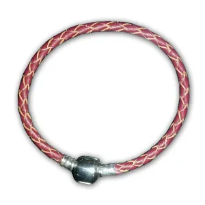7.5" High Quality Dark Red Real Leather Bracelet For European Snake Chain Charms