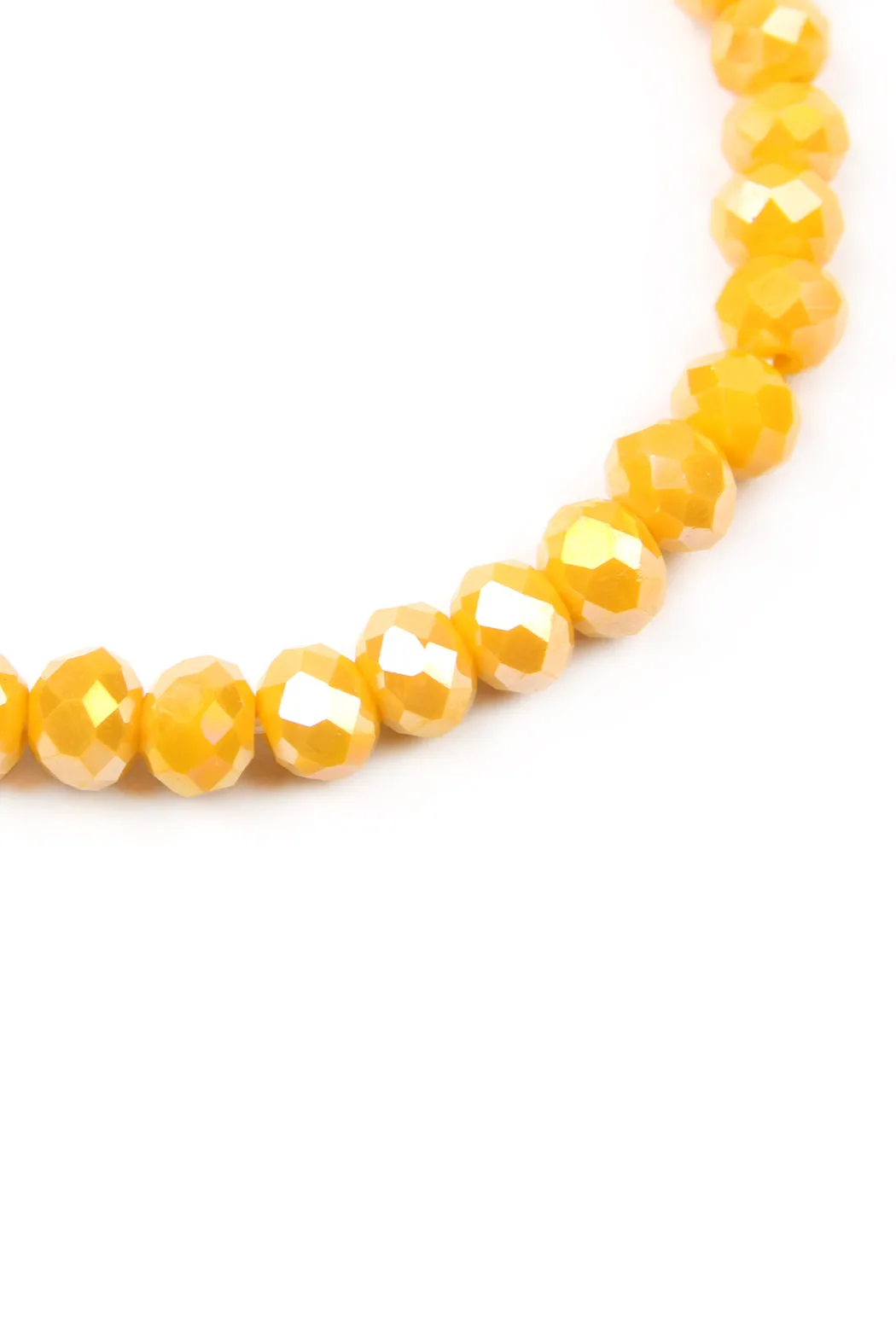 83595 - "LOVE AND BE LOVED" 6MM GLASS BEADS STRETCH BRACELET