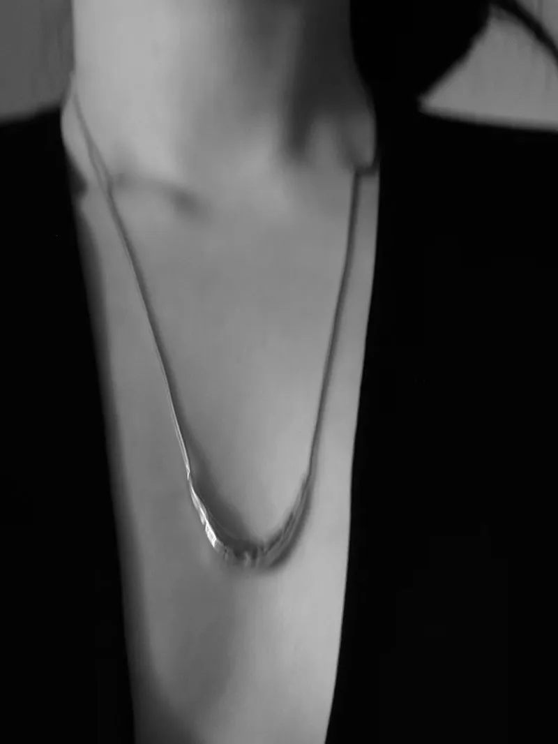 925 Silver Metal Style U-Shape Medium Length Necklace
