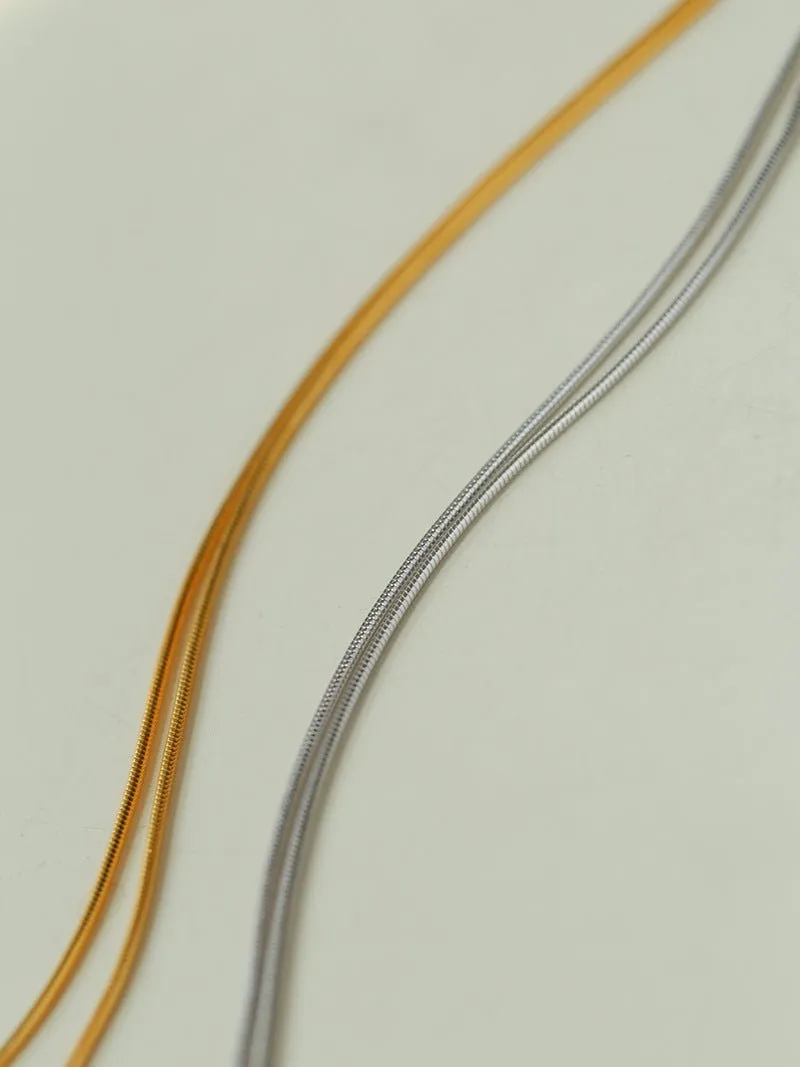 925 Silver Metal Style U-Shape Medium Length Necklace