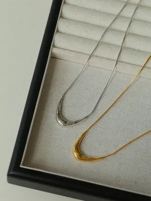 925 Silver Metal Style U-Shape Medium Length Necklace