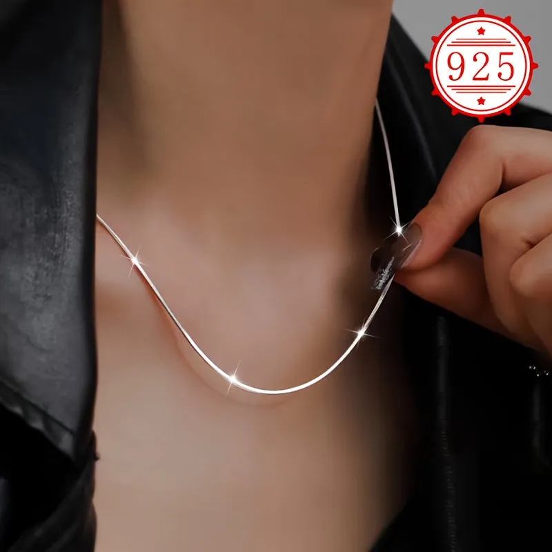 925 Silver Snake Chain Necklace for Women