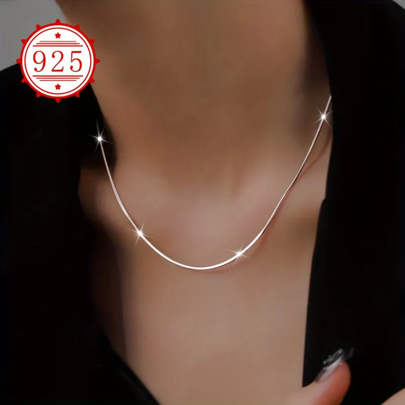 925 Silver Snake Chain Necklace for Women