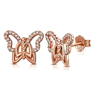 925 Sterling Silver Butterfly Stud Earrings
