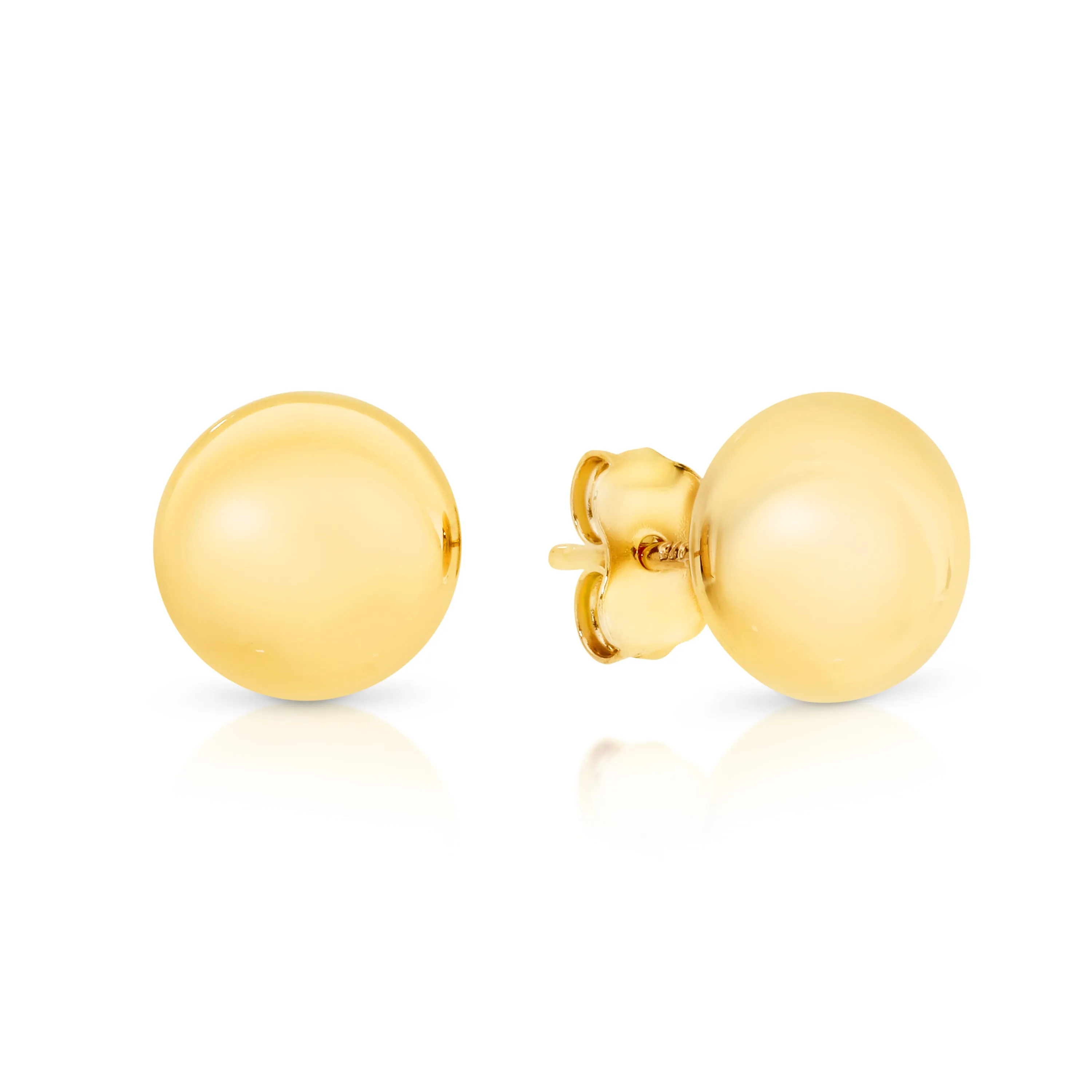 9ct Yellow Gold Flat Ball Stud Earrings GEAR030