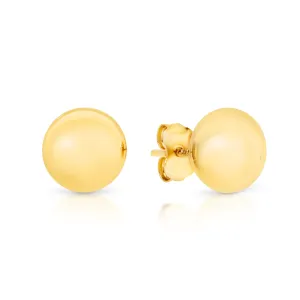 9ct Yellow Gold Flat Ball Stud Earrings GEAR030