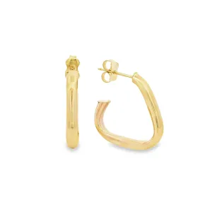 9ct Yellow Gold Rounded Triangle Half Hoop Stud Earrings GEAR322