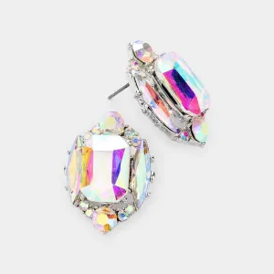 AB Multi Stone Shape Pageant Stud Earrings | Interview Earrings  |  476380