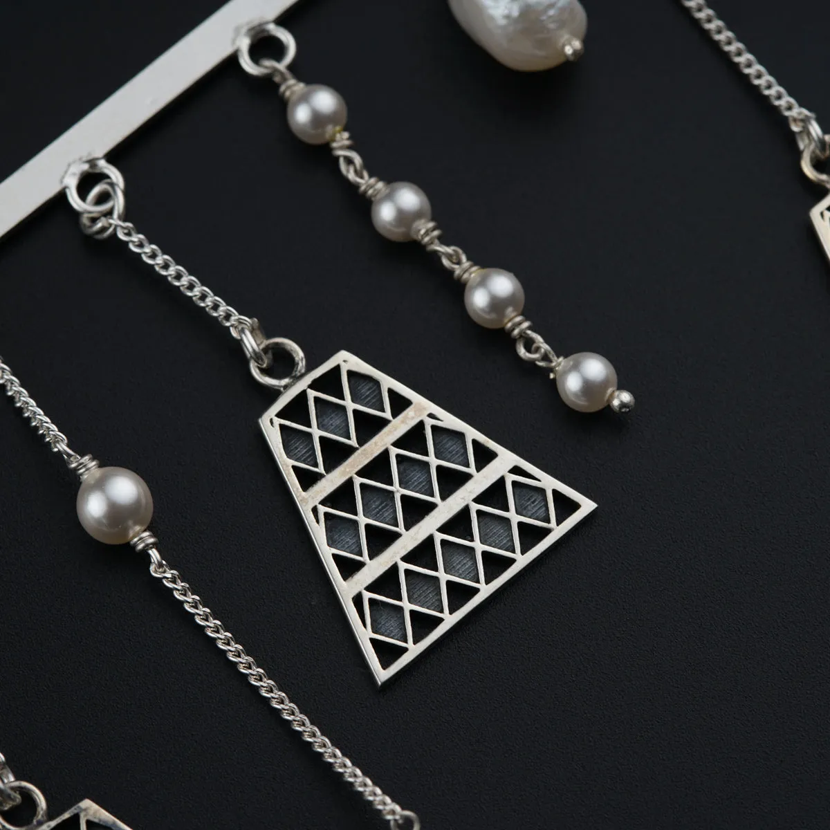 Abstract Silver Necklace