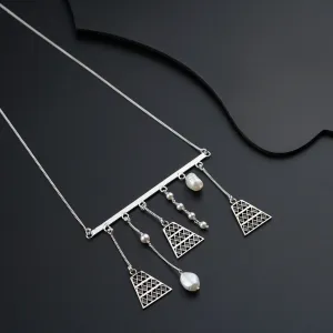 Abstract Silver Necklace