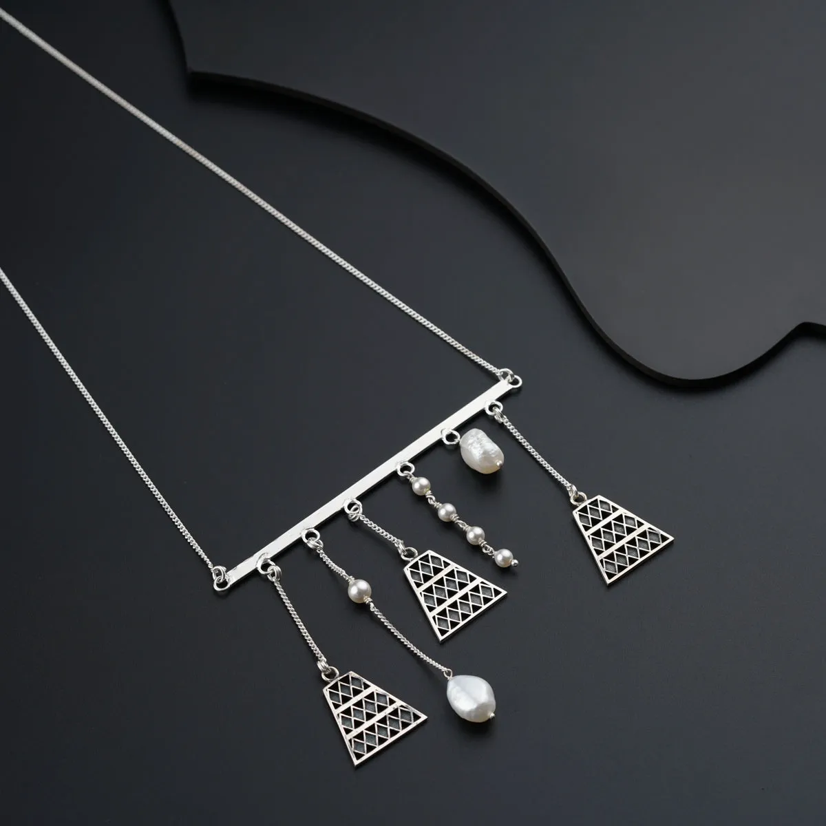 Abstract Silver Necklace